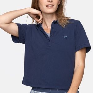 Outdoor Voices Blue Cropped Polo